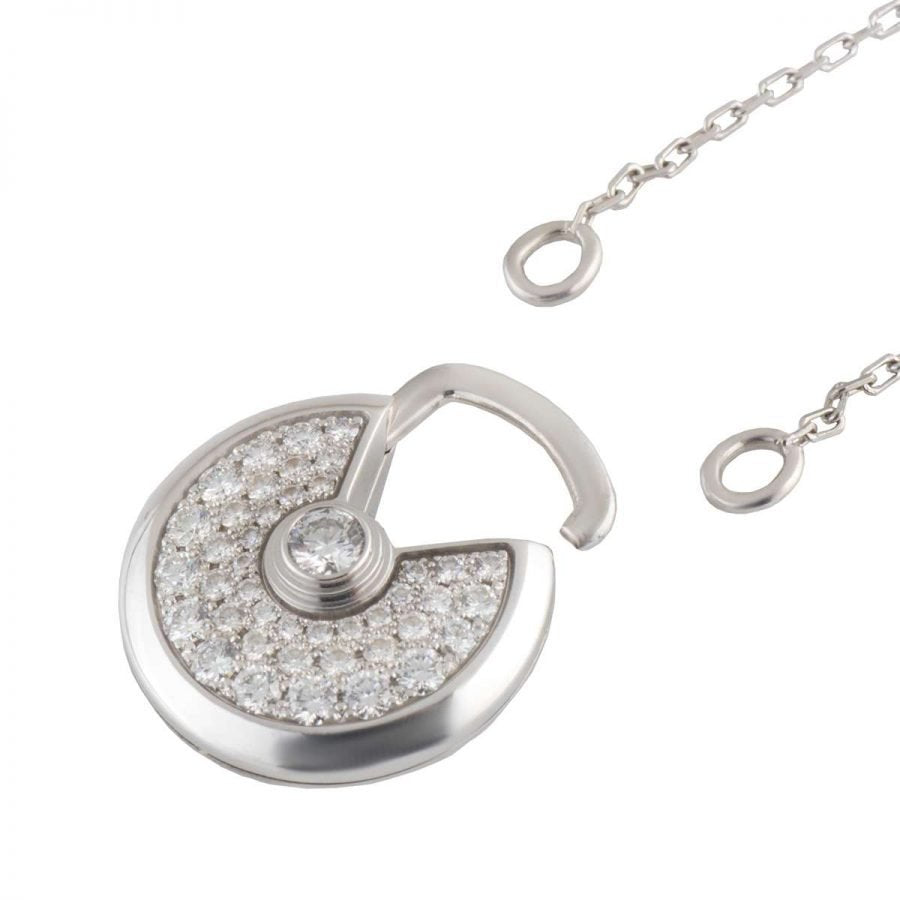 [Polaidi Jewelry]AMULETTE SILVER FULL DIAMOND NECKLACE