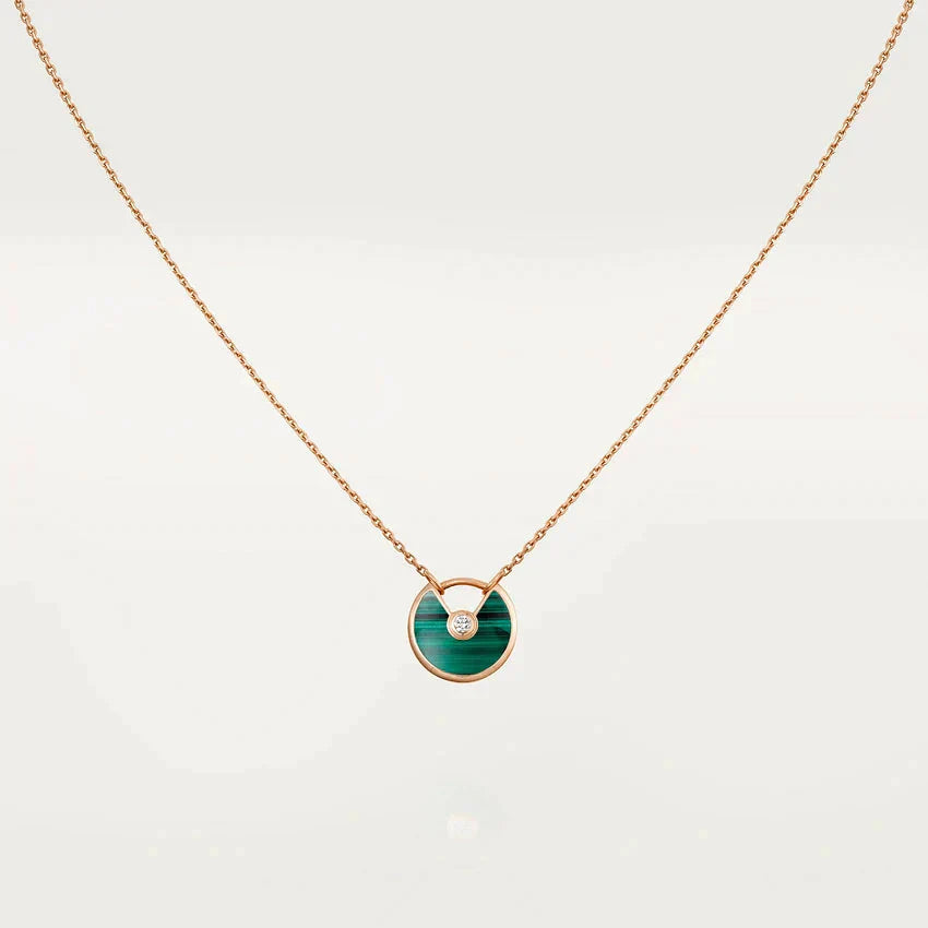 [Polaidi Jewelry]AMULETTE ROSE GOLD MALACHITE NECKLACE