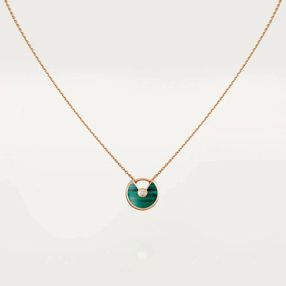 [Polaidi Jewelry]AMULETTE ROSE GOLD MALACHITE NECKLACE