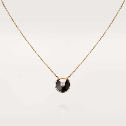 [Polaidi Jewelry]AMULETTE ROSE GOLD ONYX NECKLACE