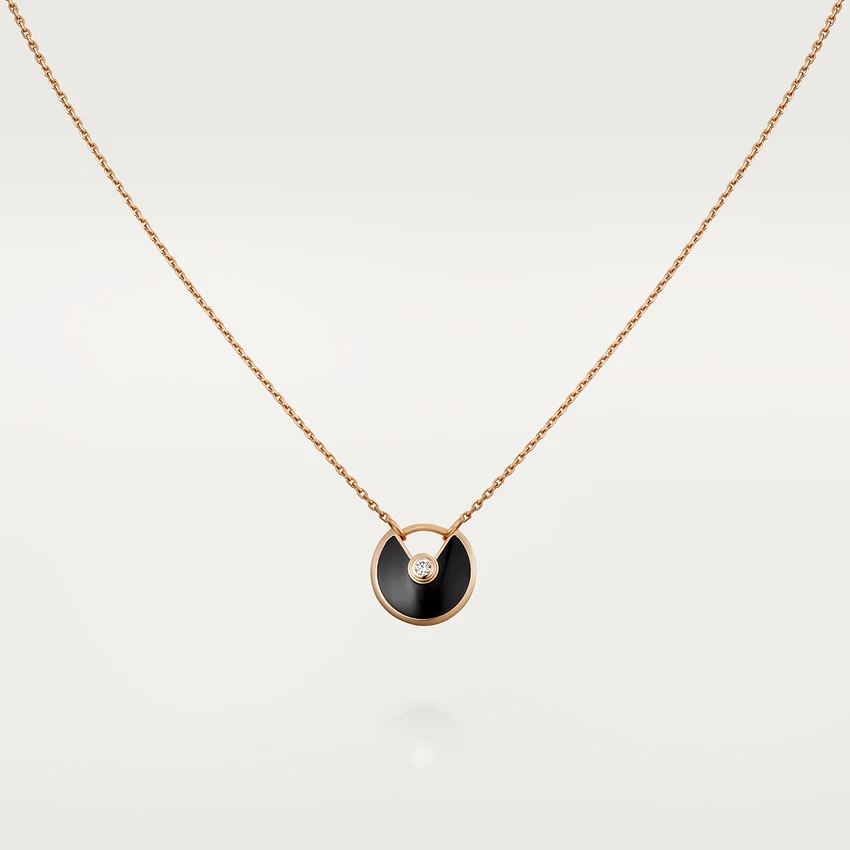 [：Polaidi Jewelry]アミュレット ローズゴールドオニキス ネックレス