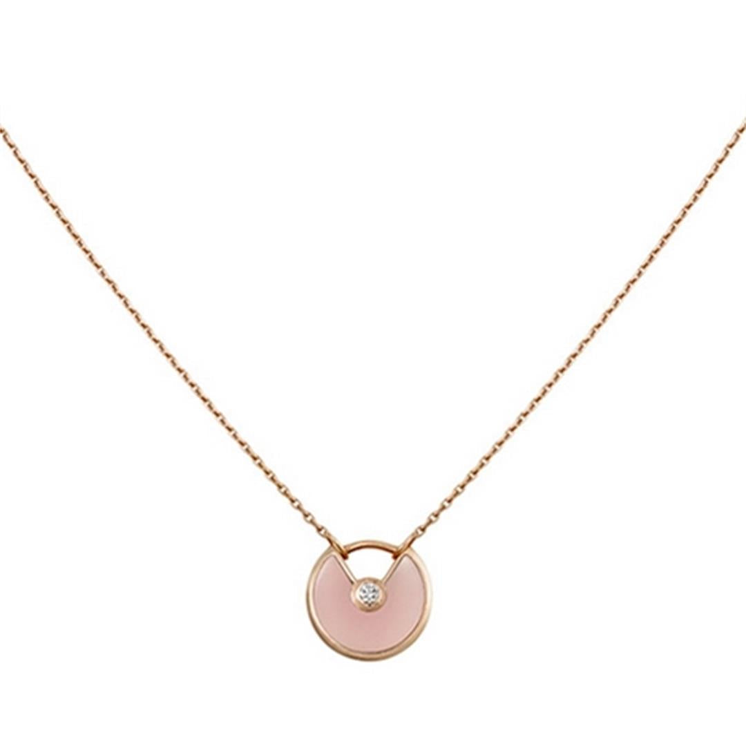 [：Polaidi Jewelry]アミュレット ローズゴールド ピンクMOP ネックレス