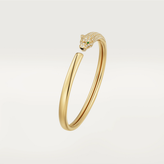 [：Polaidi Jewelry]PANTHERE GOLD DIAMOND OPEN BRACELET