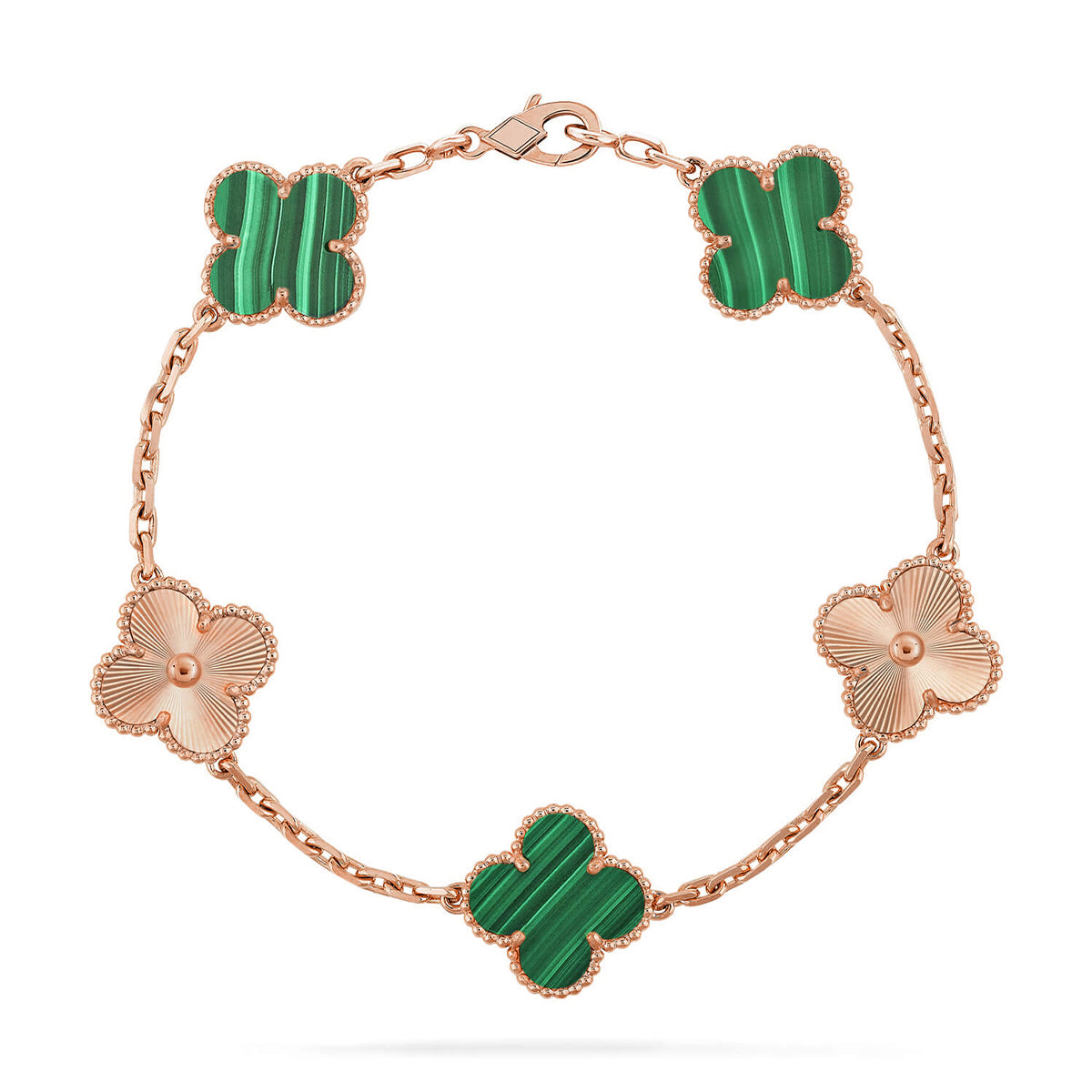 [Polaidi Jewelry] CLOVER 5 MOTIF MALACHITE BRACELET COLLECTION
