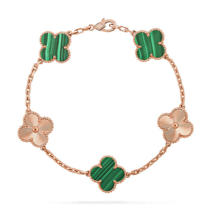 [Polaidi Jewelry] CLOVER 5 MOTIF MALACHITE BRACELET COLLECTION