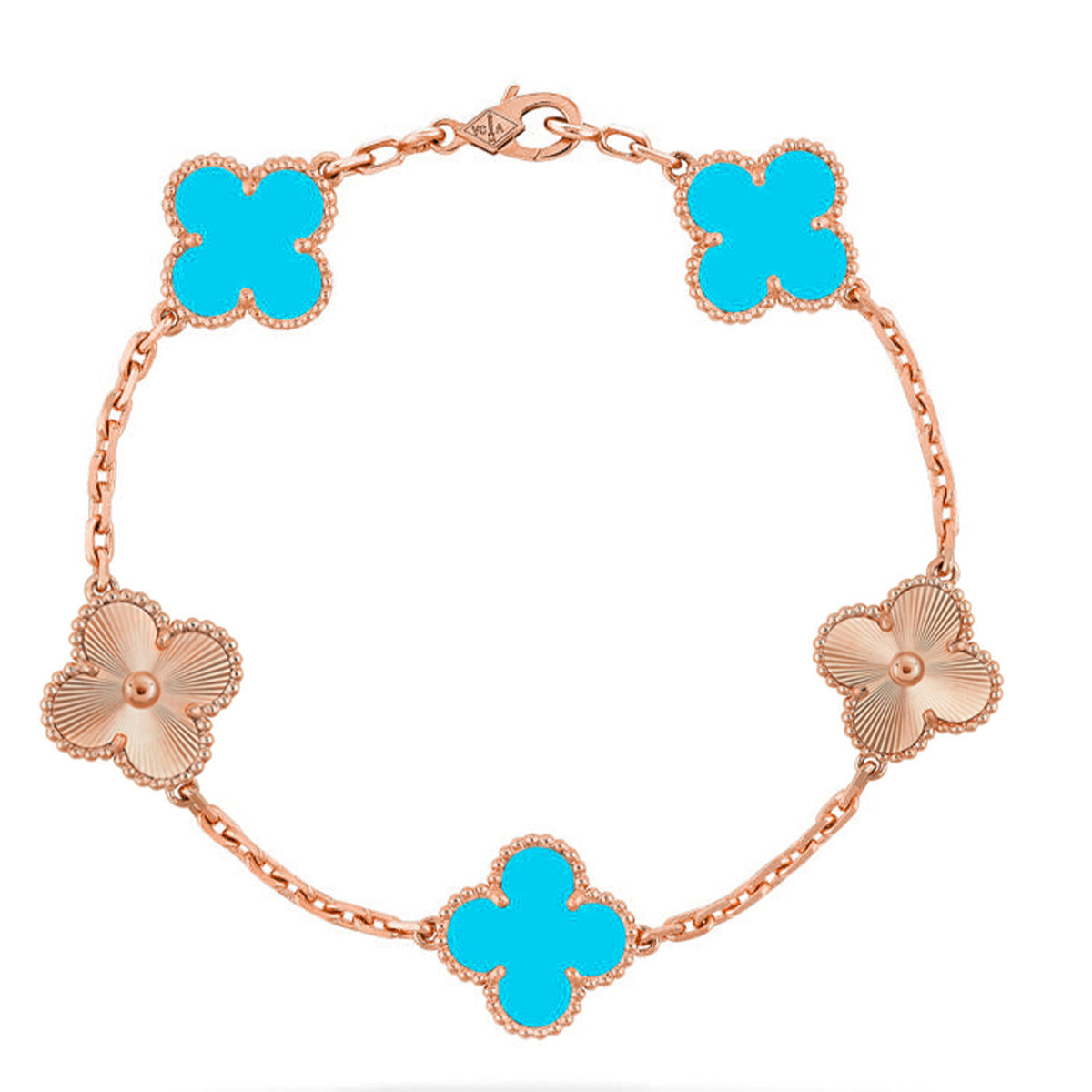 [Polaidi Jewelry] CLOVER 5 MOTIF TURQUOISE BRACELET COLLECTION