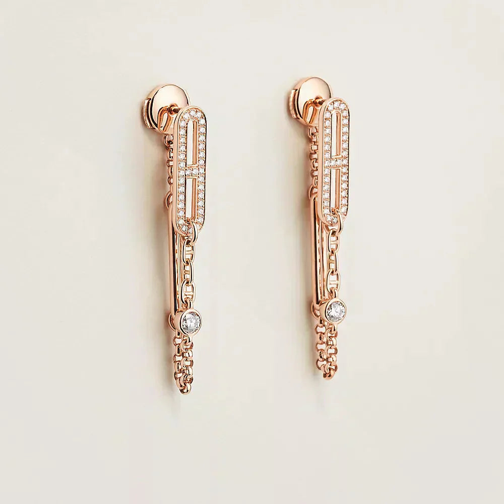 [：Polaidi Jewelry]CHAINE CHAOS DIAMOND DROP EARRINGS
