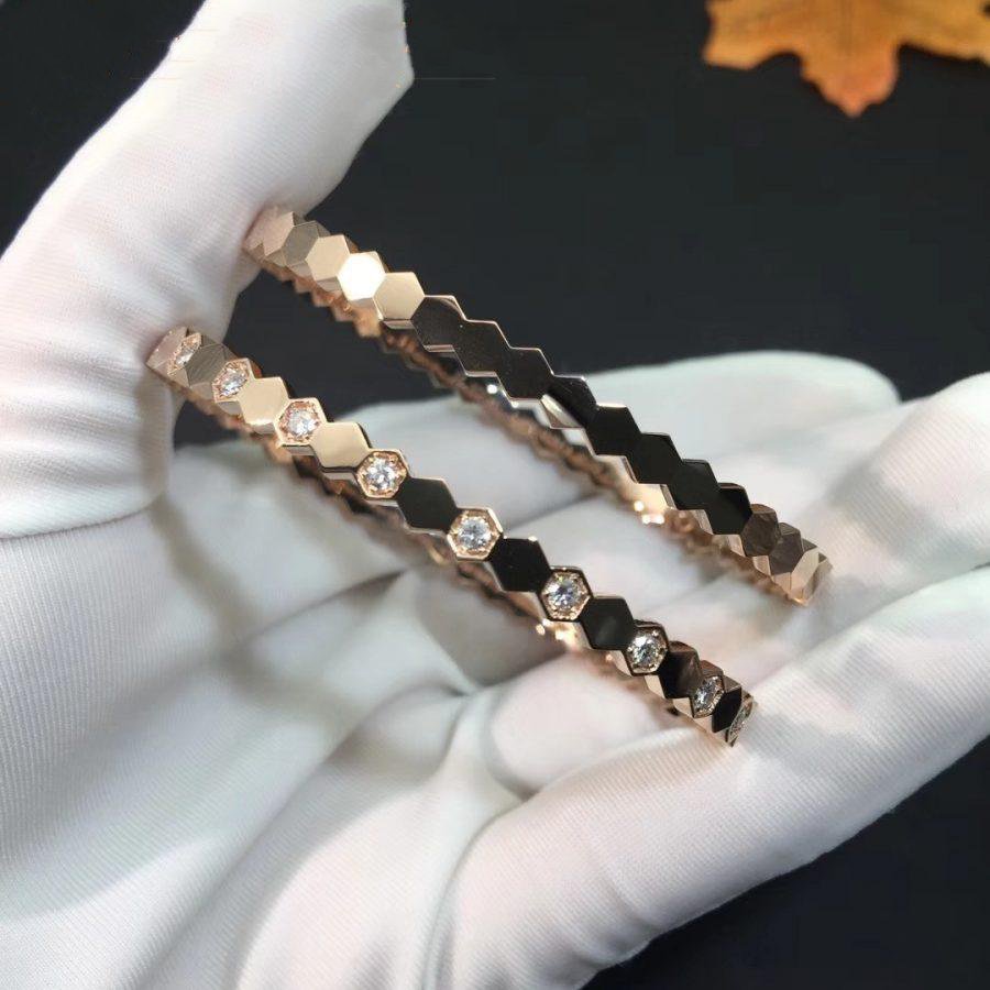 [：Polaidi Jewelry]BEE LOVE PINK GOLD DIAMOND BRACELET