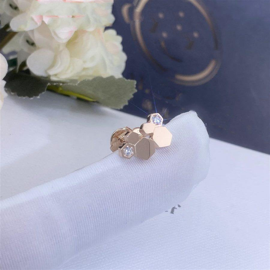 [：Polaidi Jewelry]BEE LOVE ピンクゴールド ダイヤモンド イヤリング