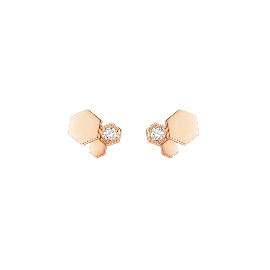 [：Polaidi Jewelry]BEE LOVE ピンクゴールド ダイヤモンド イヤリング