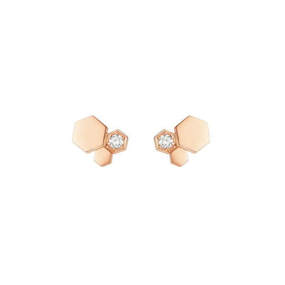 [：Polaidi Jewelry]BEE LOVE ピンクゴールド ダイヤモンド イヤリング