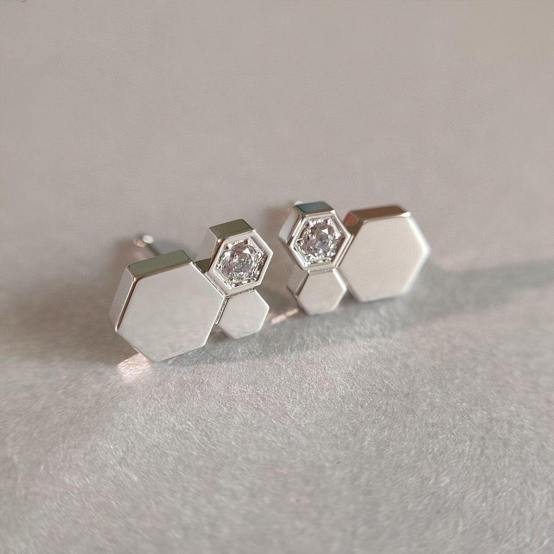 [：Polaidi Jewelry]BEE LOVE SILVER DIAMOND EARRINGS