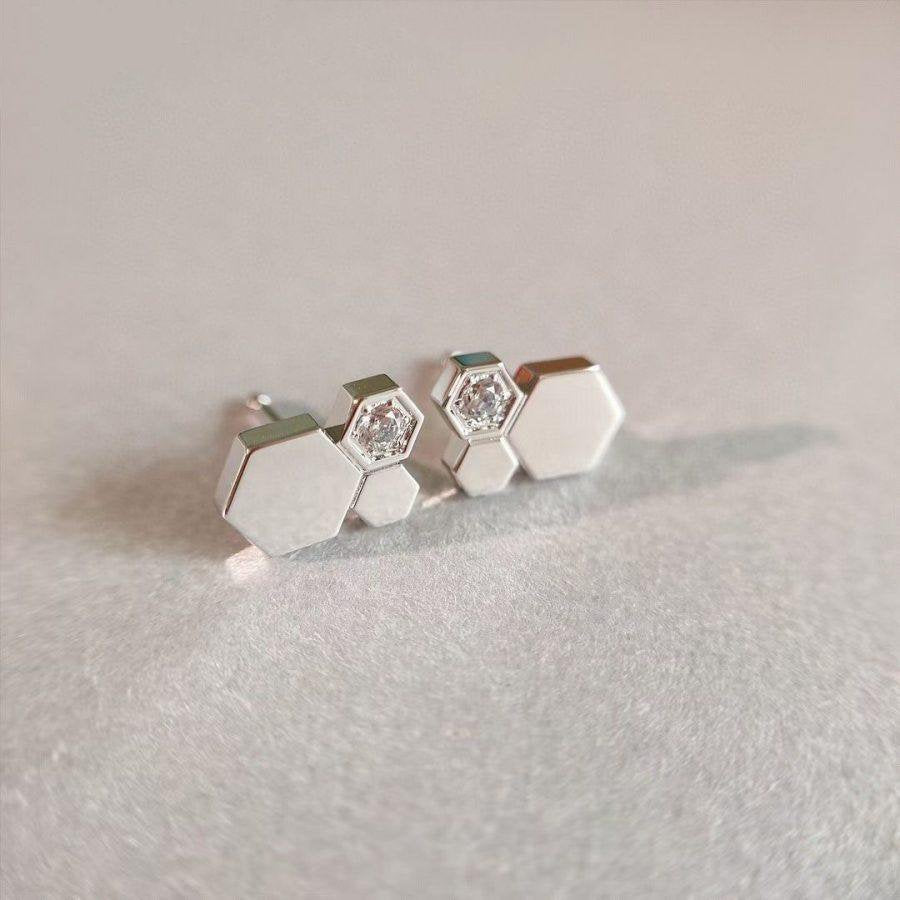 [Polaidi Jewelry]BEE LOVE SILVER DIAMOND EARRINGS