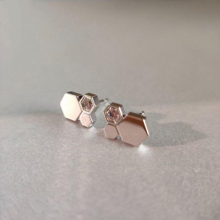 [Polaidi Jewelry]BEE LOVE SILVER DIAMOND EARRINGS