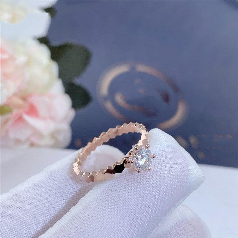 [：Polaidi Jewelry]BEE LOVE RING PINK GOLD 1 DIAMOND