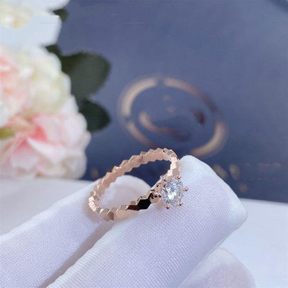 [：Polaidi Jewelry]BEE LOVE RING PINK GOLD 1 DIAMOND