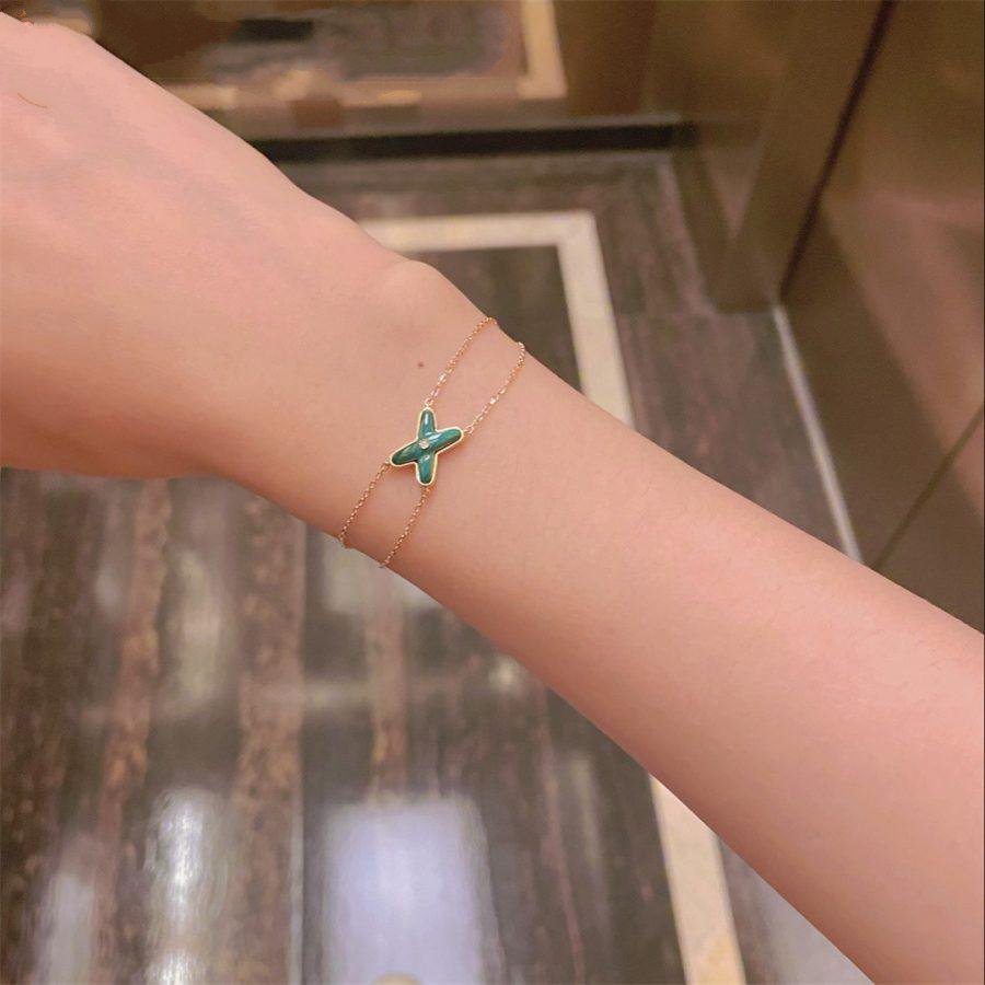 [：Polaidi Jewelry]JEUX BRACELET MALACHITE PINK GOLD 1 DIAMOND