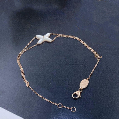 [：Polaidi Jewelry]JEUX ブレスレット ホワイトMOP ピンクゴールド 1ダイヤモンド