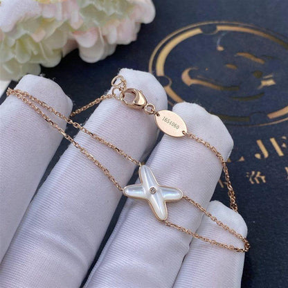 [Polaidi Jewelry]JEUX BRACELET WHITE MOP PINK GOLD 1 DIAMOND