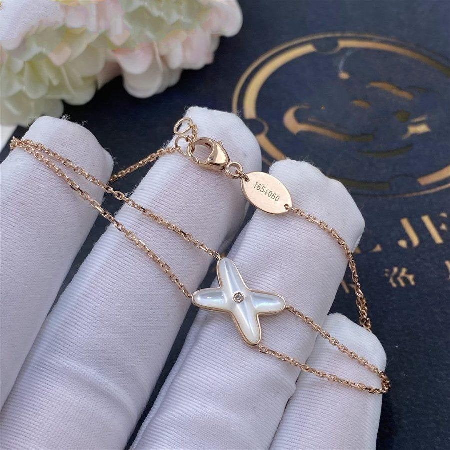 [：Polaidi Jewelry]JEUX ブレスレット ホワイトMOP ピンクゴールド 1ダイヤモンド