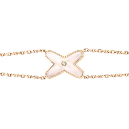 [Polaidi Jewelry]JEUX BRACELET WHITE MOP PINK GOLD 1 DIAMOND