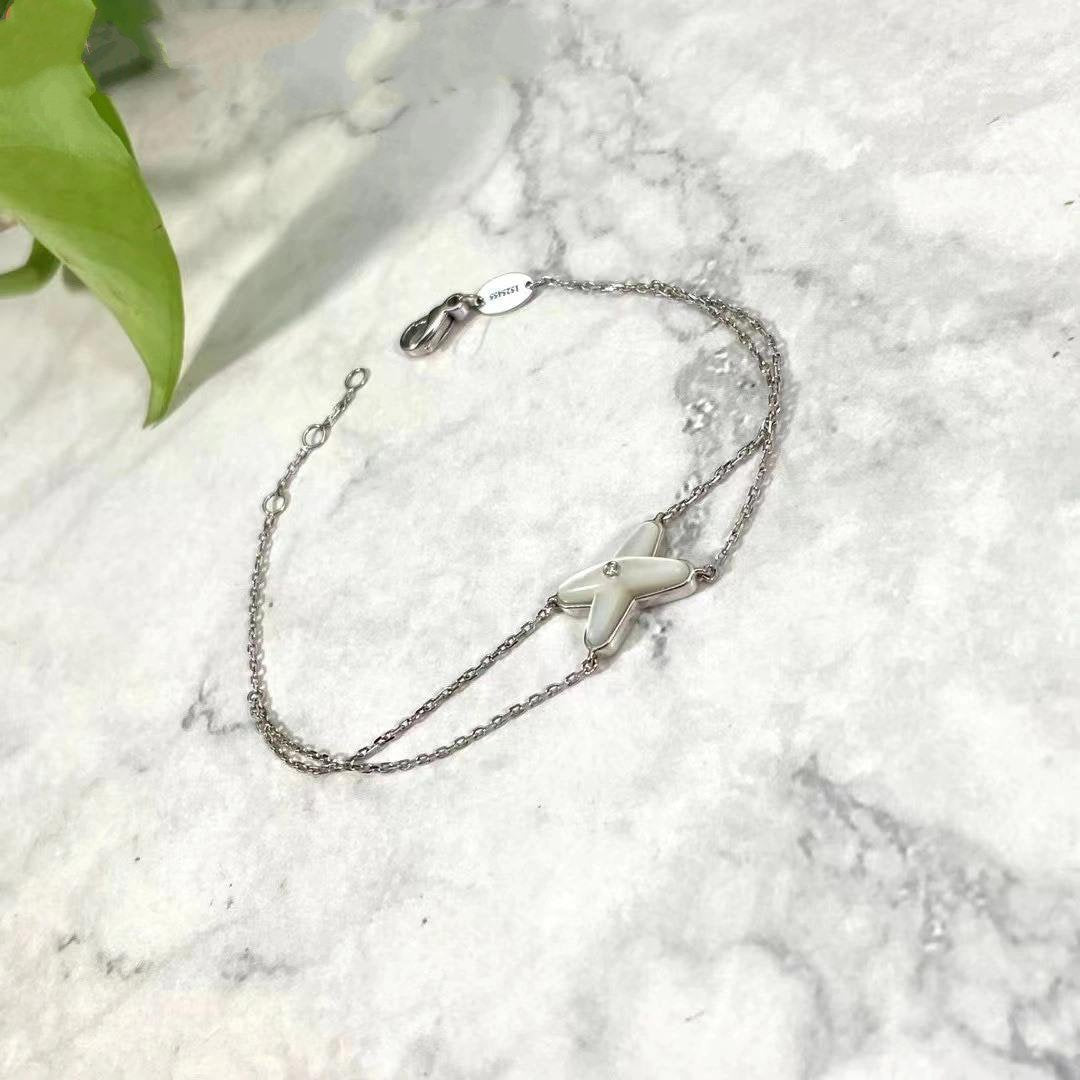 [：Polaidi Jewelry]JEUX BRACELET WHITE MOP SILVER 1 DIAMOND