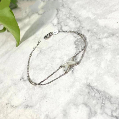 [：Polaidi Jewelry]JEUX BRACELET WHITE MOP SILVER 1 DIAMOND