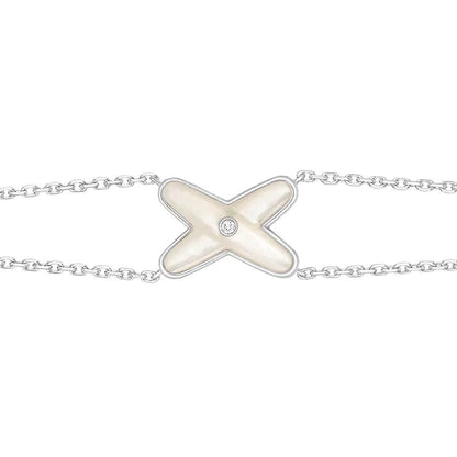 [Polaidi Jewelry]JEUX BRACELET WHITE MOP SILVER 1 DIAMOND
