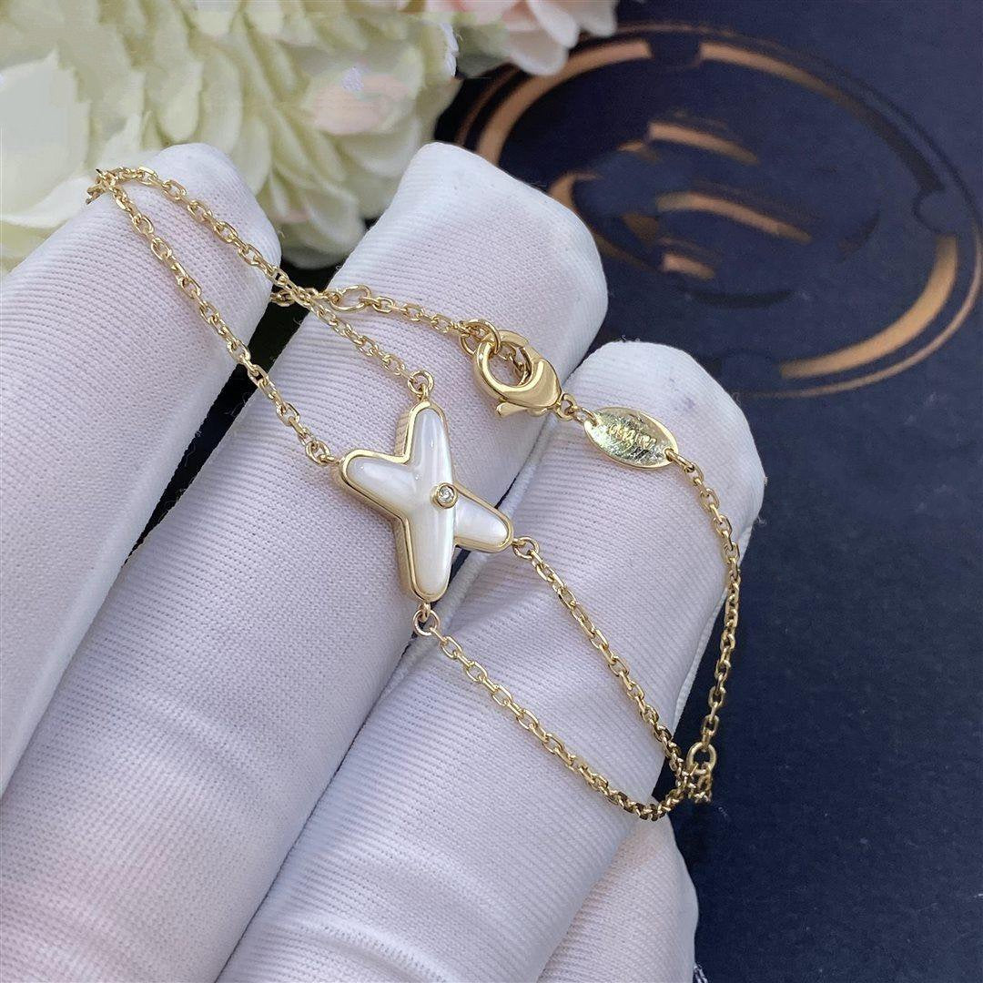 [Polaidi Jewelry]JEUX BRACELET WHITE MOP GOLD 1 DIAMOND