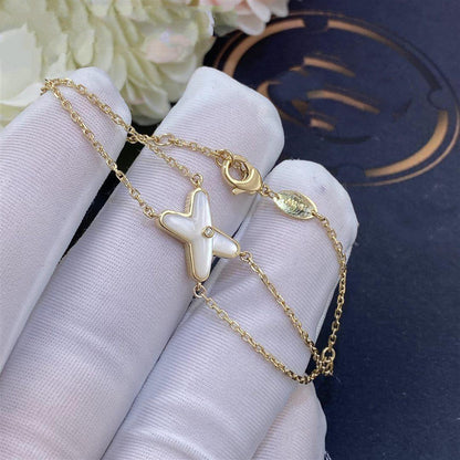 [Polaidi Jewelry]JEUX BRACELET WHITE MOP GOLD 1 DIAMOND