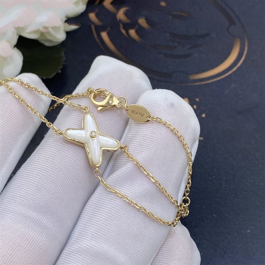 [：Polaidi Jewelry]JEUX BRACELET WHITE MOP GOLD 1 DIAMOND