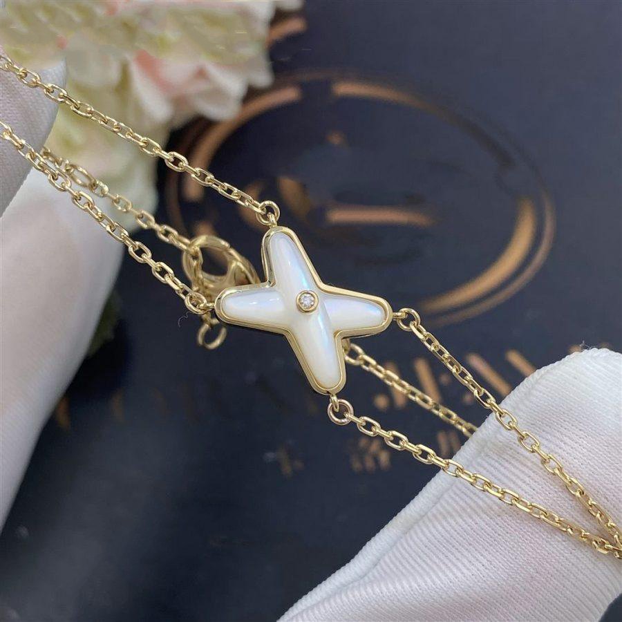 [Polaidi Jewelry]JEUX BRACELET WHITE MOP GOLD 1 DIAMOND