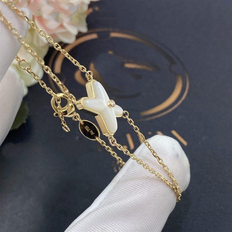 [：Polaidi Jewelry]JEUX BRACELET WHITE MOP GOLD 1 DIAMOND