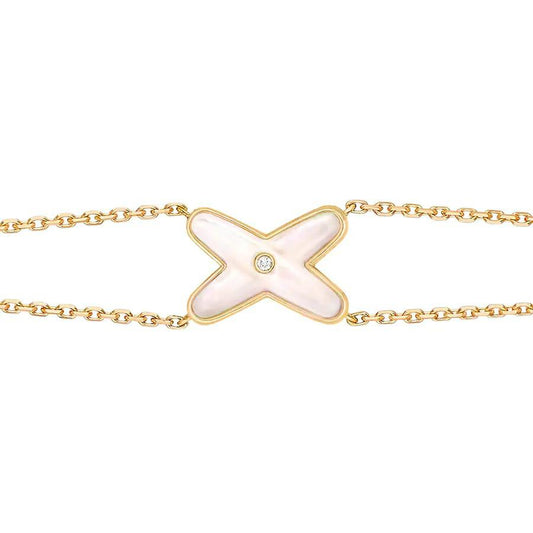 [：Polaidi Jewelry]JEUX BRACELET WHITE MOP GOLD 1 DIAMOND