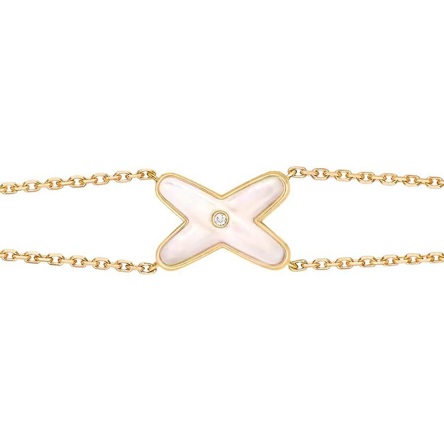 [Polaidi Jewelry]JEUX BRACELET WHITE MOP GOLD 1 DIAMOND