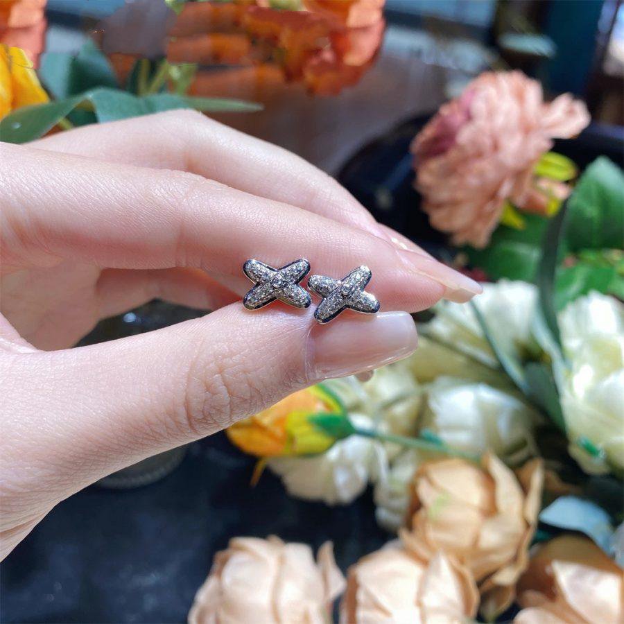 [Polaidi Jewelry]JEUX DE SILVER DIAMOND EARRINGS