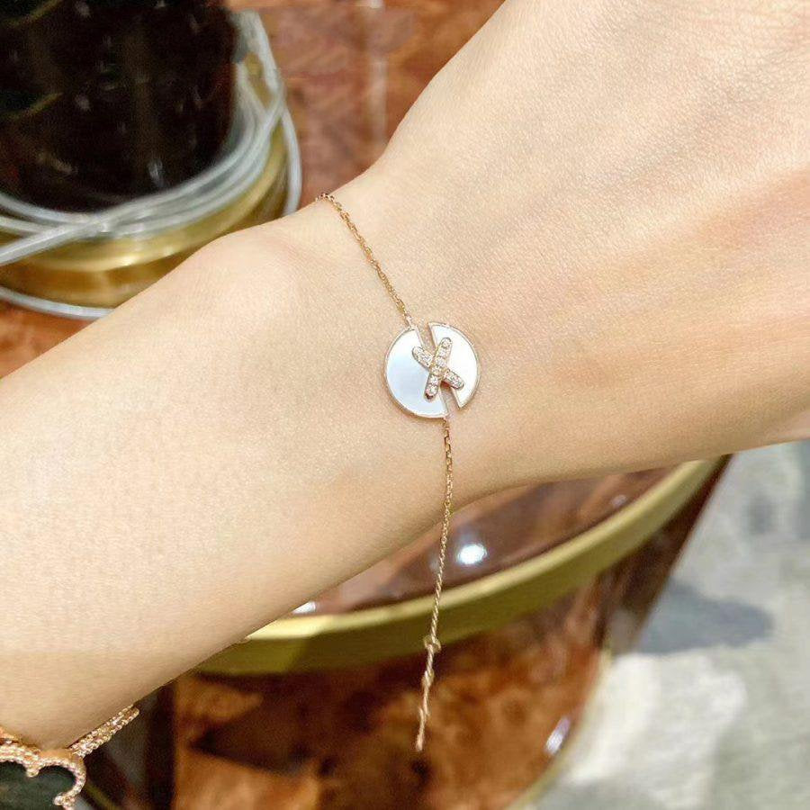 [：Polaidi Jewelry]JEUX DE BRACELET MOP PINK GOLD DIAMONDS