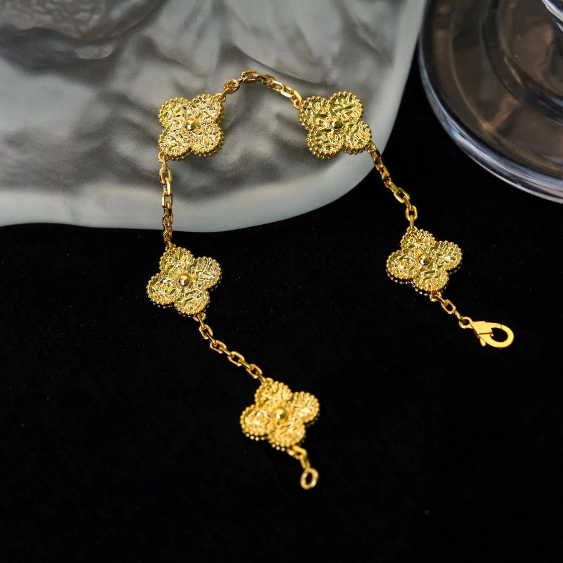 [：Polaidi Jewelry]CLOVER 5 MOTIFS BRONZING BRACELET