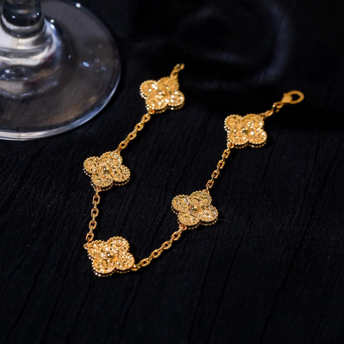 [：Polaidi Jewelry]CLOVER 5 MOTIFS BRONZING BRACELET