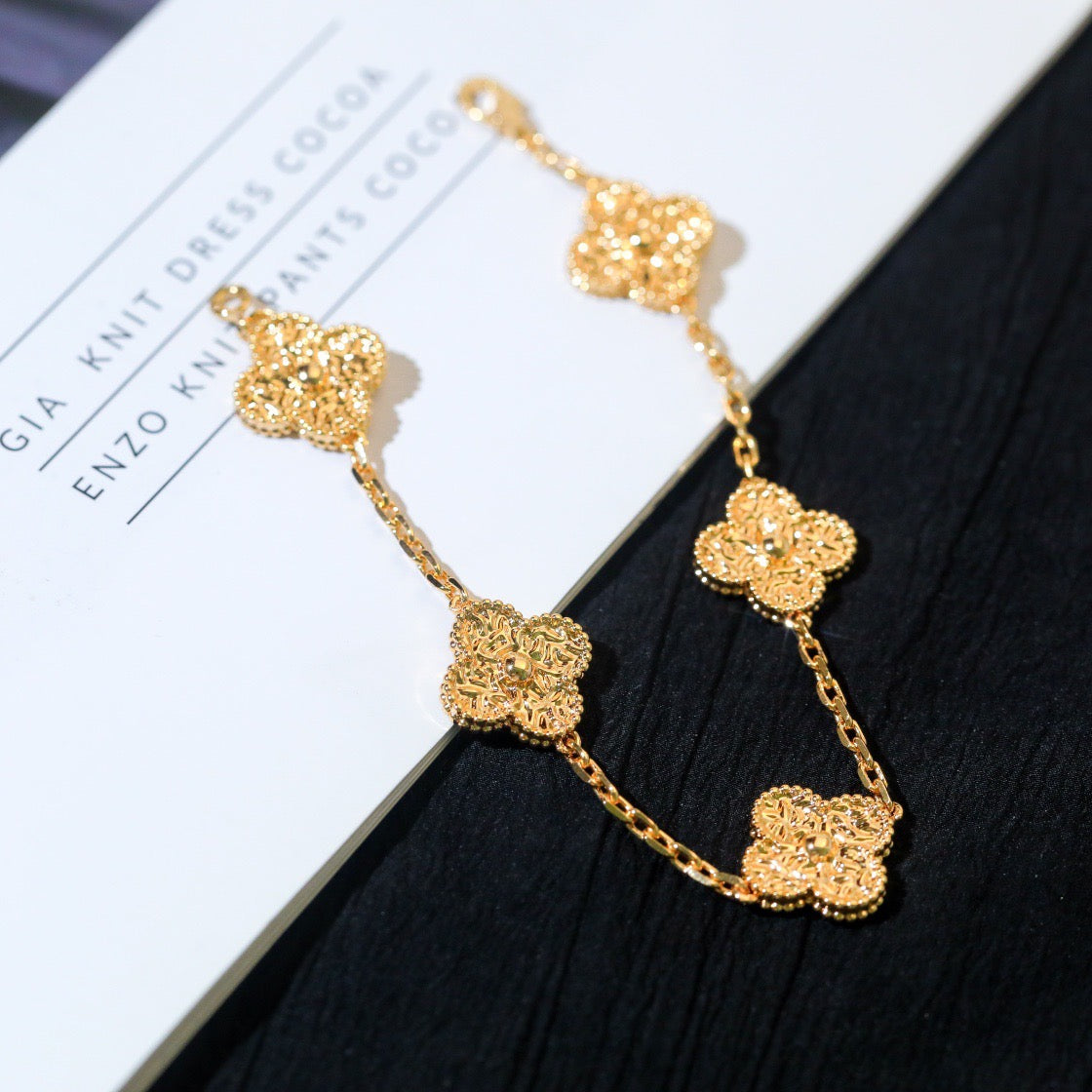 [：Polaidi Jewelry]CLOVER 5 MOTIFS BRONZING BRACELET