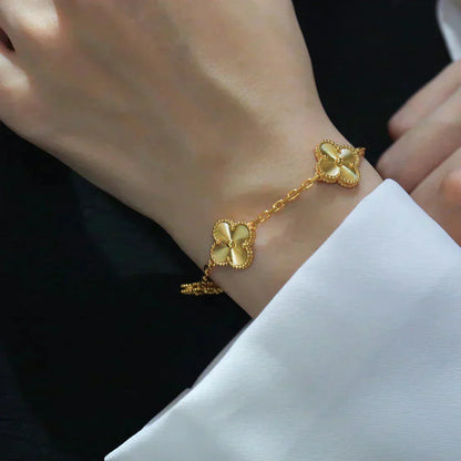[：Polaidi Jewelry]CLOVER 5 FLOWERS LASER BRACELET