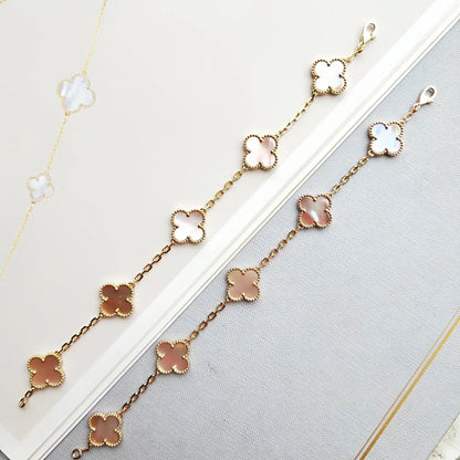 [：Polaidi Jewelry]CLOVER 5 PINK MOP BRACELET