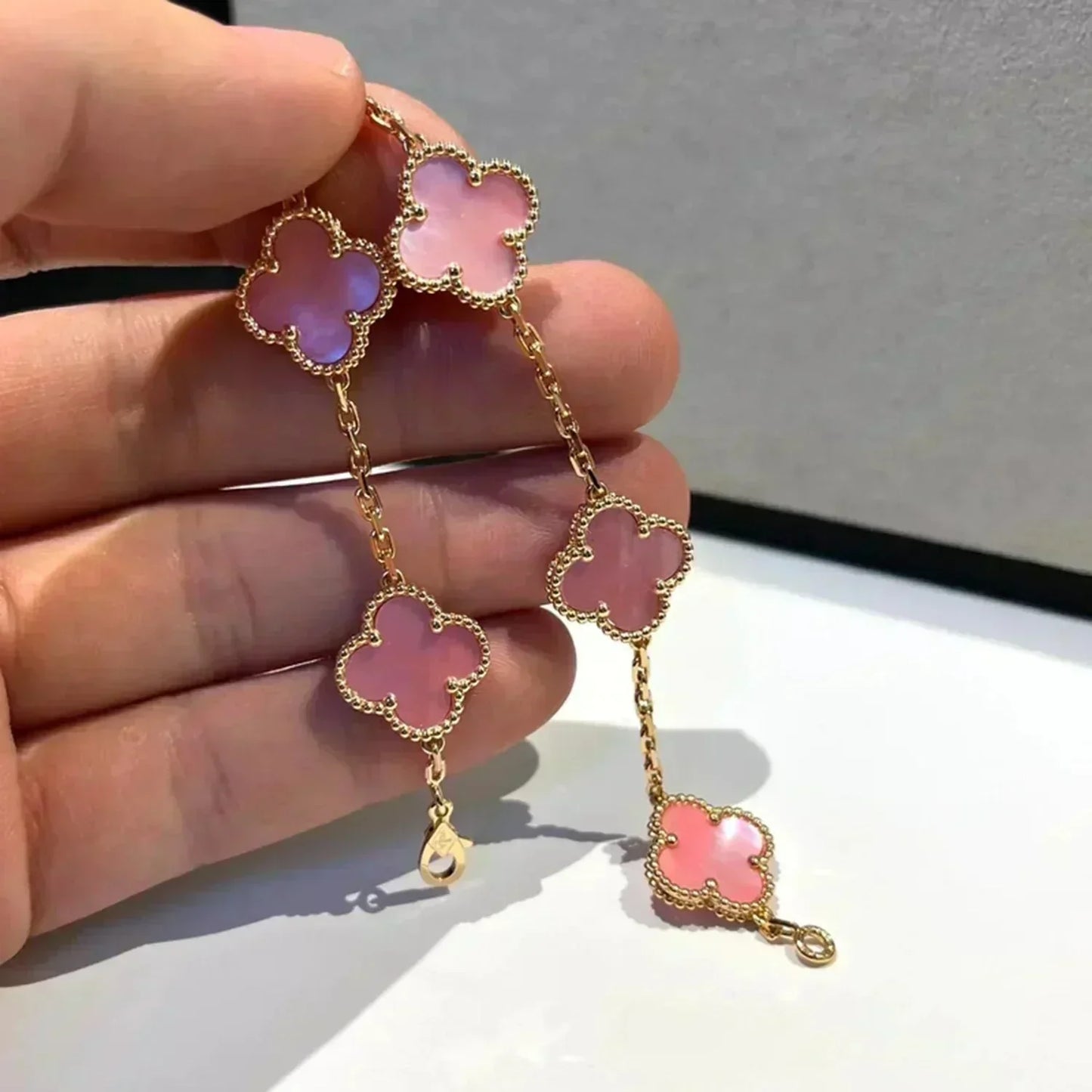 [Polaidi Jewelry] CLOVER 5 MOTIFS  PINK MOP BRACELET COLLECTION
