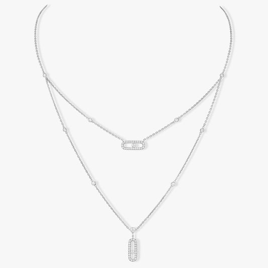 [Polaidi Jewelry]MOVE 2 ROW DIAMOND NECKLACE
