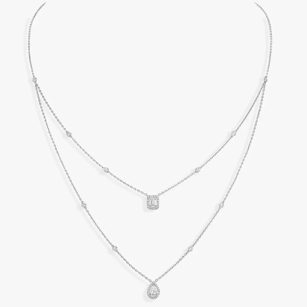 [Polaidi Jewelry]Diamantkette My Twin 2 Reihen