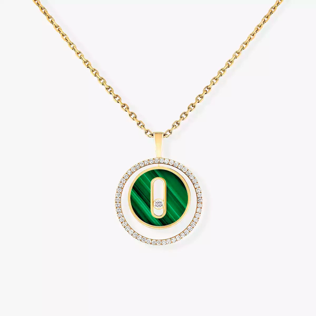 [Polaidi Jewelry]Lucky Move Diamant-Halskette aus Roségold und weißem Perlmutt