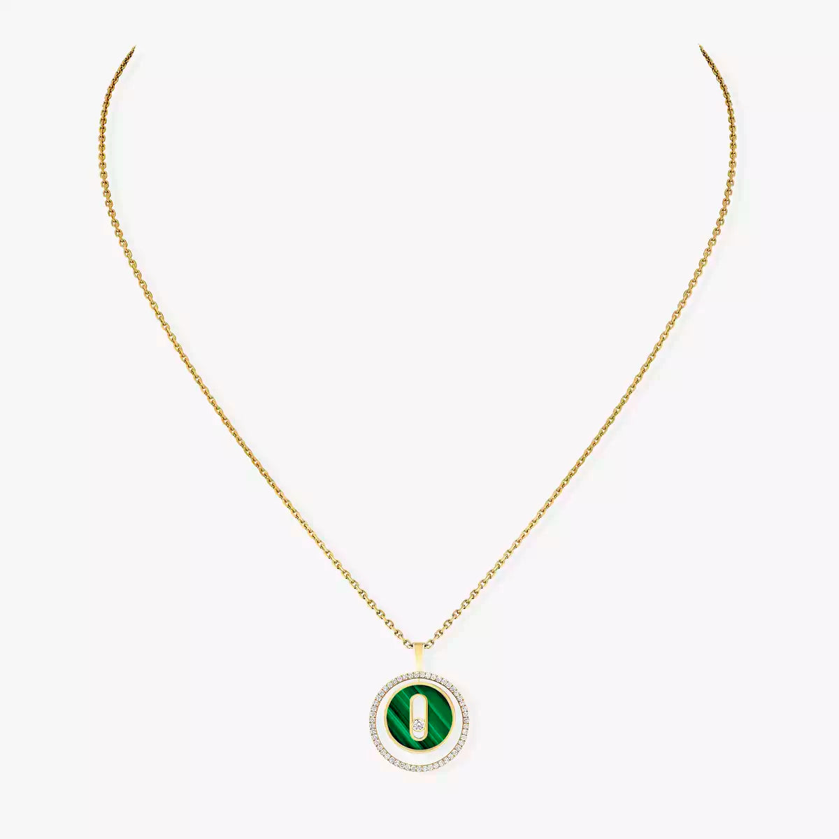 [Polaidi Jewelry]Lucky Move Diamond Necklace in Rose Gold and White Mother-of-Pearl