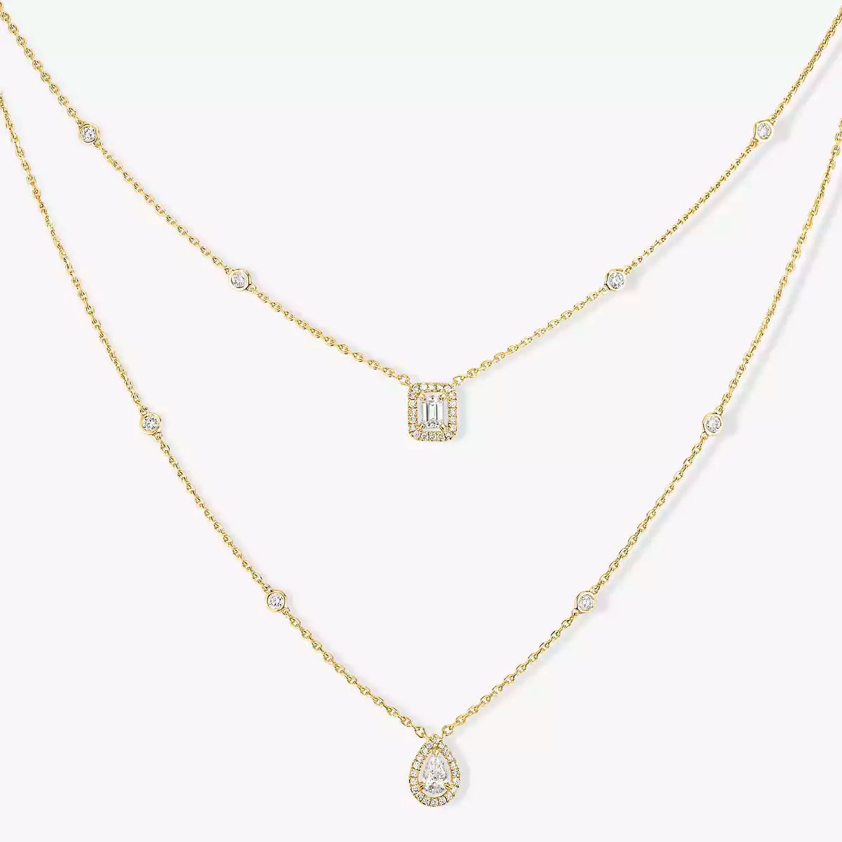 [Polaidi Jewelry]Diamond Necklace My Twin 2 Rows