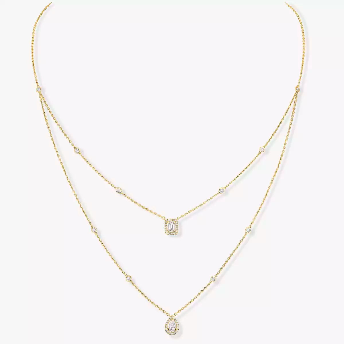 [Polaidi Jewelry]Diamantkette My Twin 2 Reihen