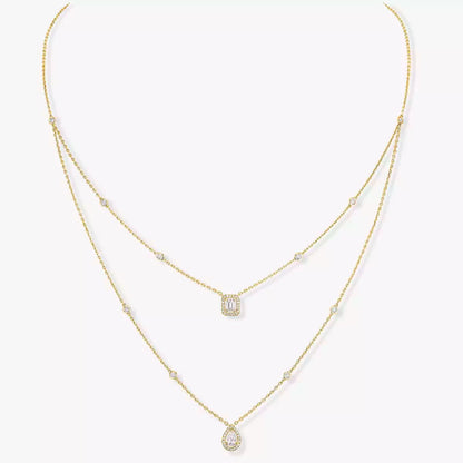 [Polaidi Jewelry]Diamantkette My Twin 2 Reihen